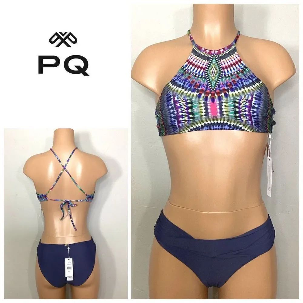 New. Pilyq PQ tie dye full cut bikini. Large. Retails $169
